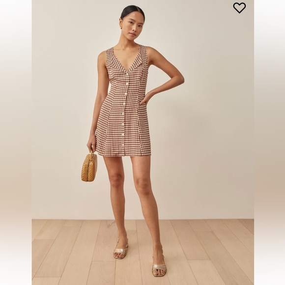 Reformation Dresses & Skirts - Reformation Rilynn dress in chestnut check size 2
